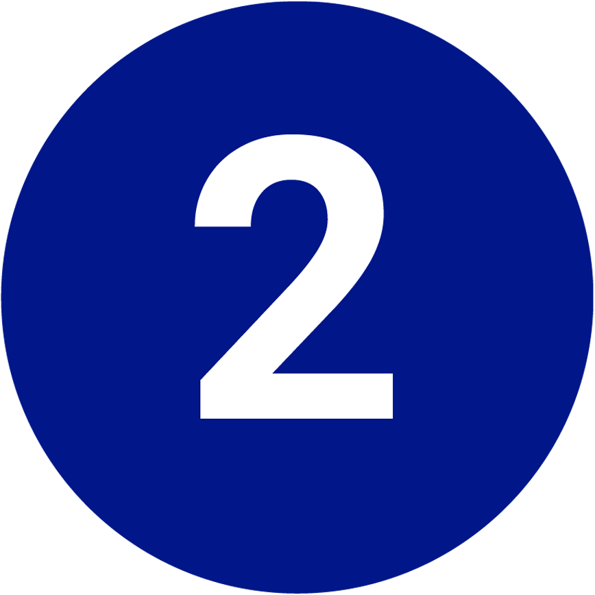 blaues Icon mit weißer 2