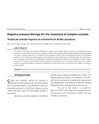 Imagem capa Terapia por pressão negativa no tratamento de feridas complexas, revisão da literatura