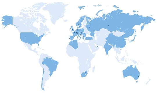 Standort Weltkarte