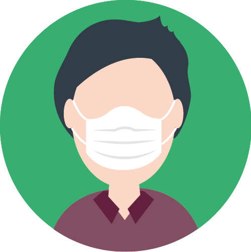 Icon person with mask