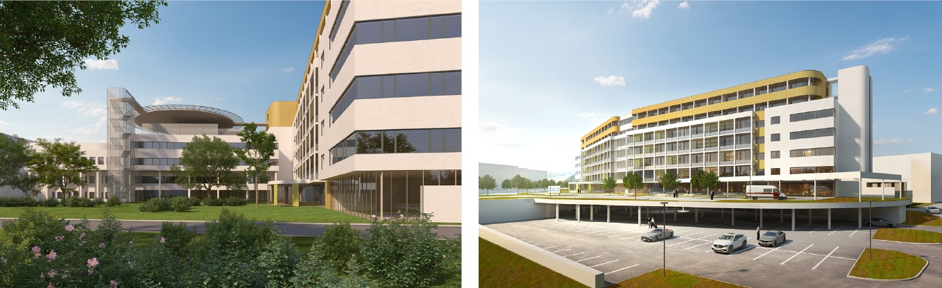Vizualizace přístavby Nemocnice Hořovice: mimo jiné má vzniknout 12 nových operačních sálů. Zdroj: AKESO holding