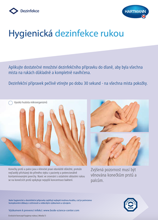 leták Hygienická dezinfekce rukou