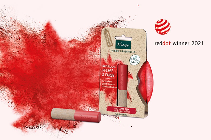 Farbiger Lippenbalsam von Kneipp mit nachhaltiger Produktverpackung
