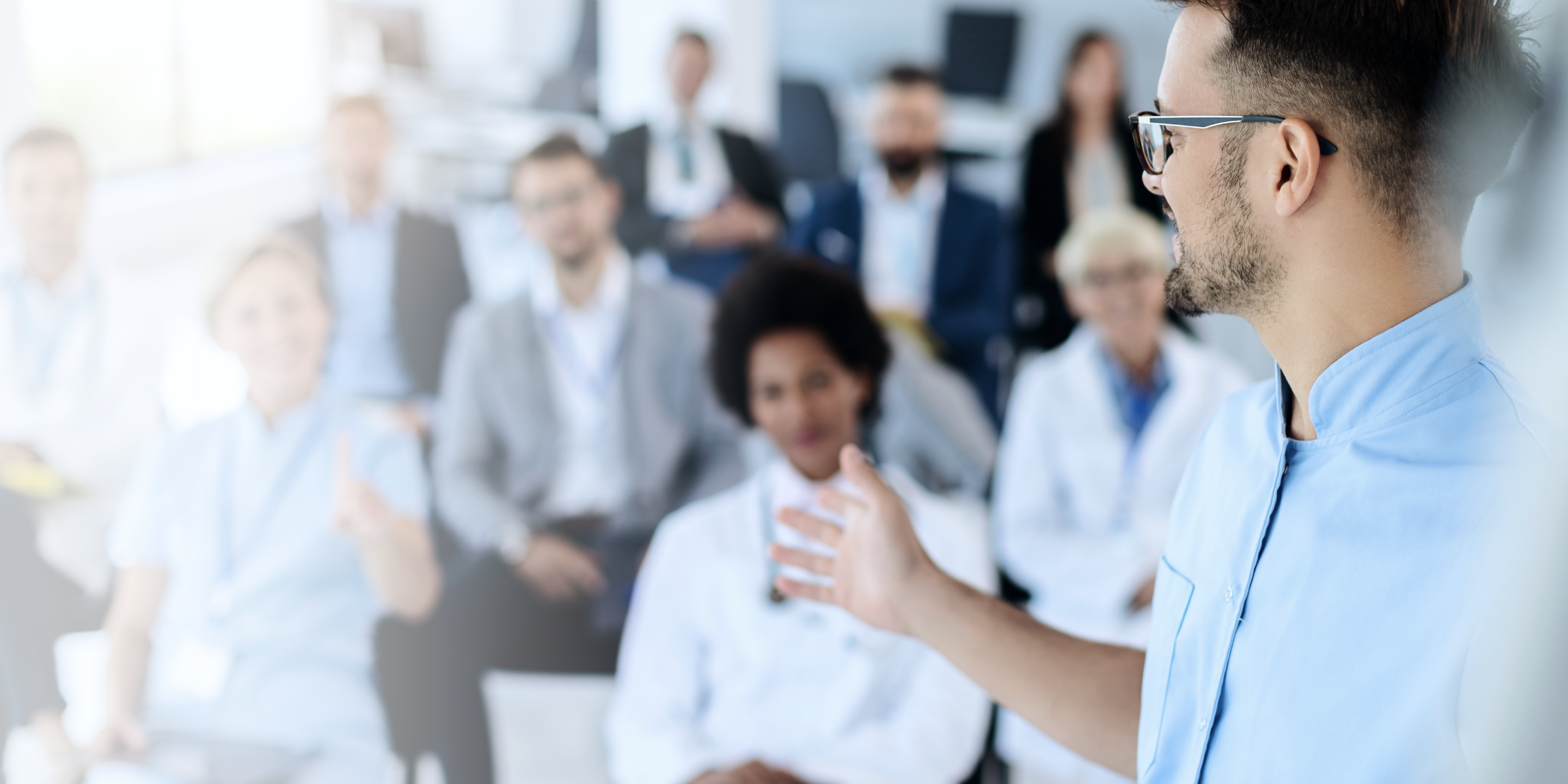 People discussing at an event