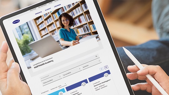Academy Startseite auf Tablet