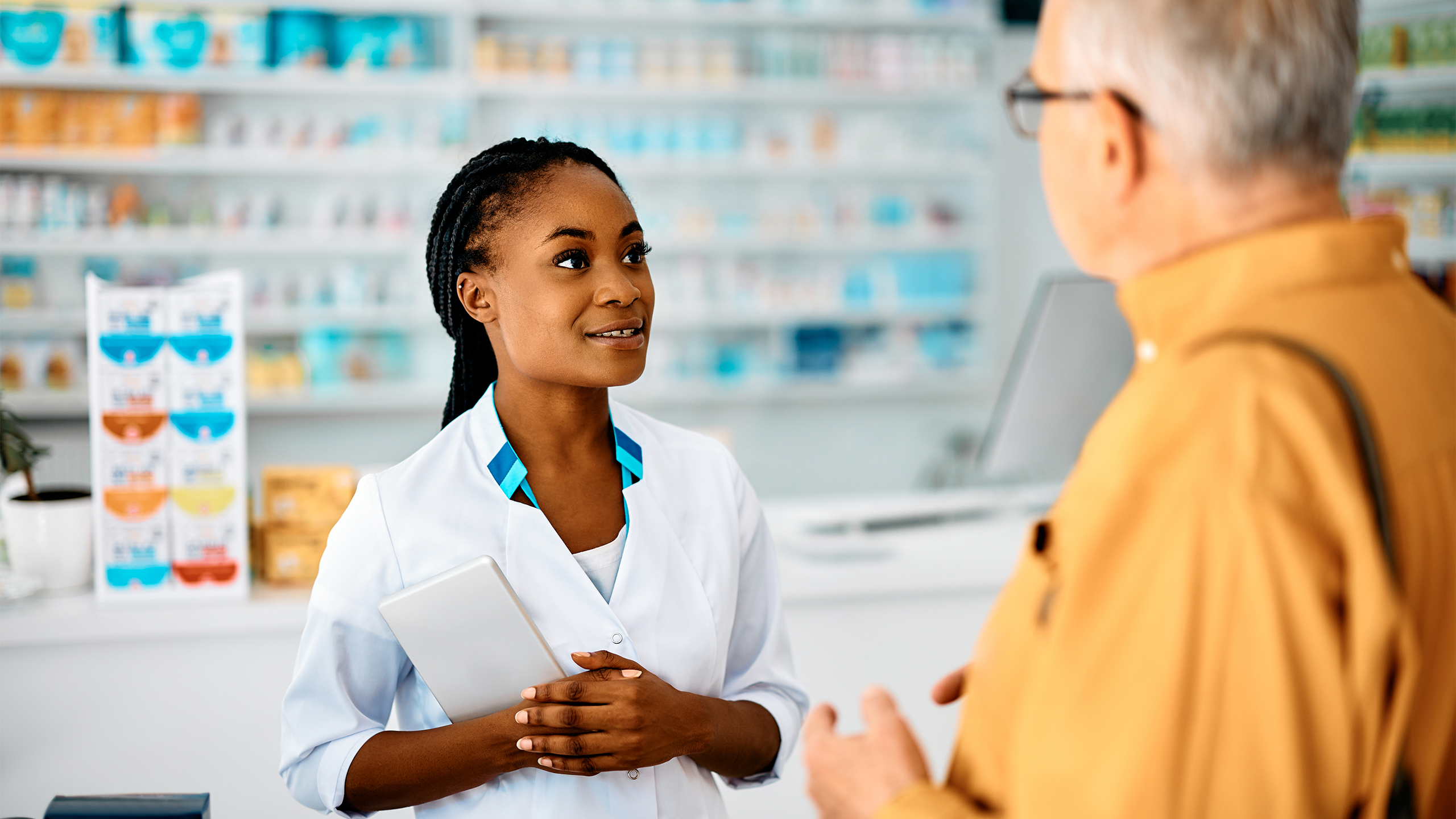 Image of a client at the pharmacy