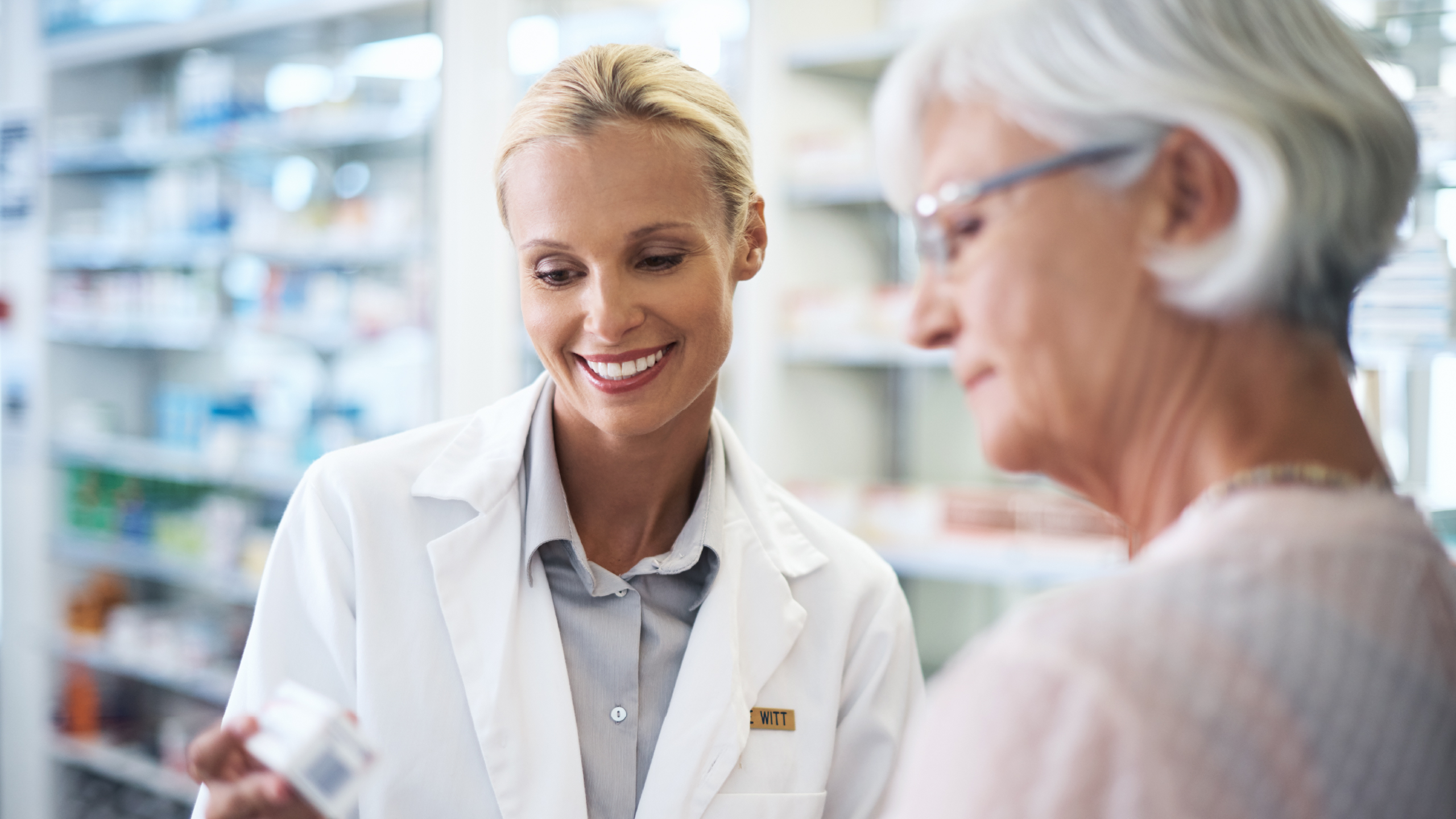 Image of a client at a pharmacy