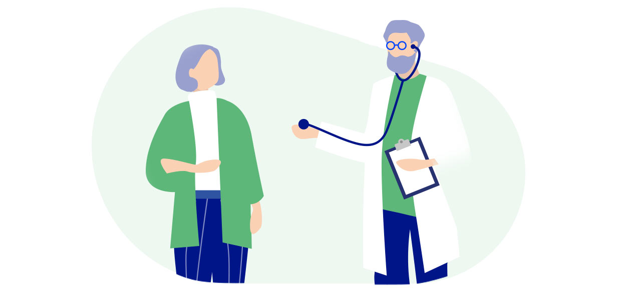 patient talking about bowel incontinence to her doctor