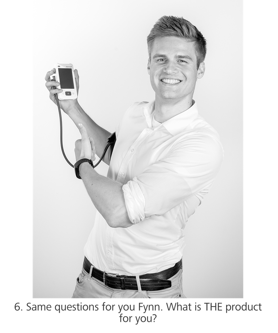Personal healthcare trainee Fynn shows his favourite product: Veroval blood pressure monitor.