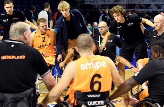 Toine Klerks and his team getting ready for the game