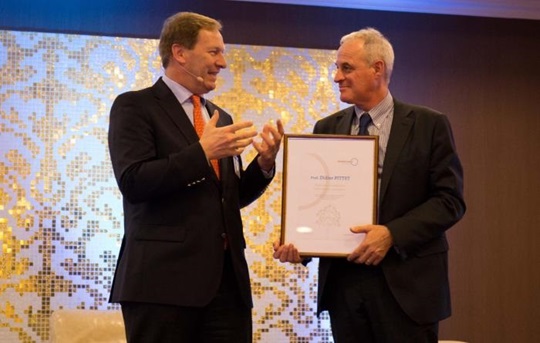 Dr Küenburg and Prof Pittet at the Semmelweis conference in 2017