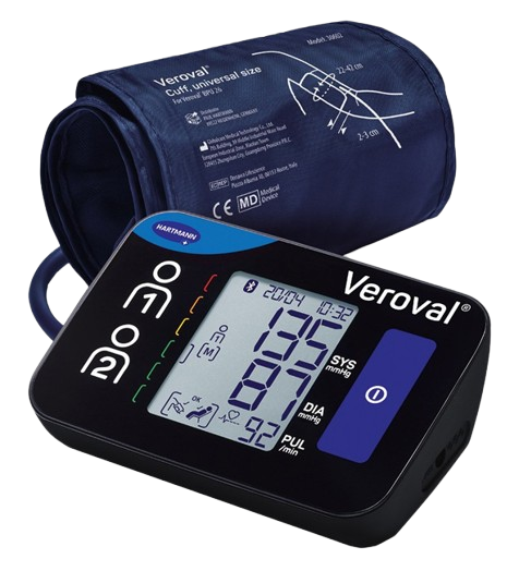 The picture shows a blood pressure meter for the wrist