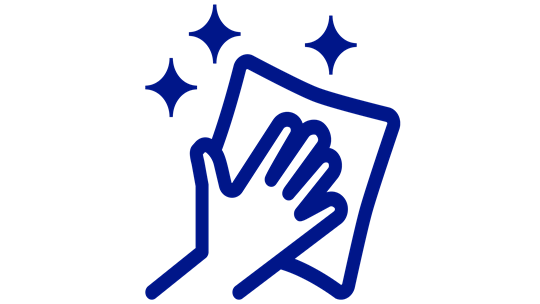 Icon Hand mit Flächendesinfektionstuch