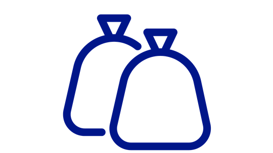 Icon zwei zugebundene Säcke