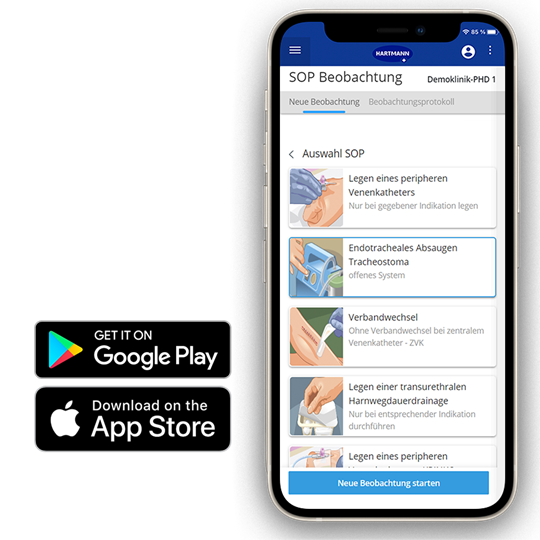 My Hygiene SOP auf Mobiltelefon