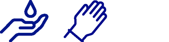 Icon HÄNdedesinfektion und Schutzhandschuhe
