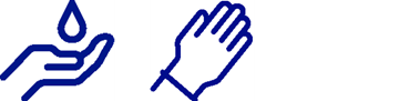 Icon HÄNdedesinfektion und Schutzhandschuhe
