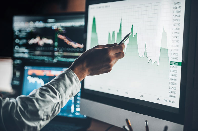 Ukázka grafu na velkoplošné obrazovce