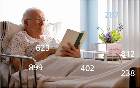 Patient in Krankenbett