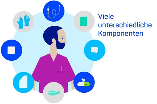 lllustration Blutstrom-Infektion durch venösen Katheter