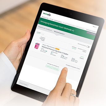 INCOAID auf dem Tablet