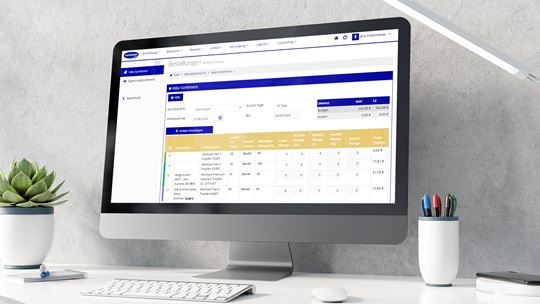 Mockup auf Monitor: Hilmas Bestellvorschlag