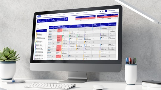Mockup auf Monitor: Hilmas Versorgungsplan