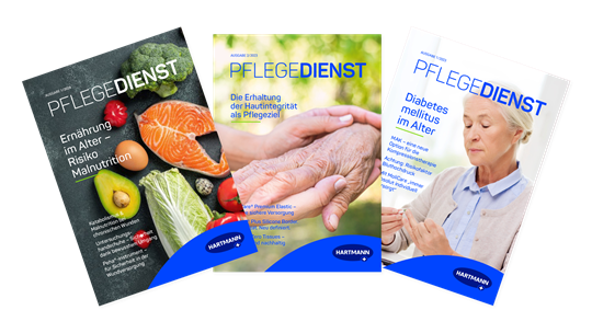 Cover dreier Pflegedienst-Druck-Ausgaben