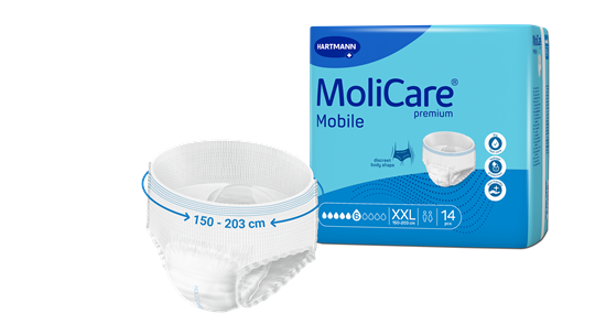 MoliCare Premium Mobile XXL Packshot und Produkt davor