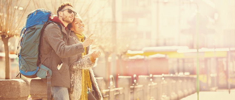 Couple travelling