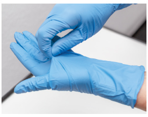 Ausziehen Pehasoft nitrile Handschuh Step 1 anheben