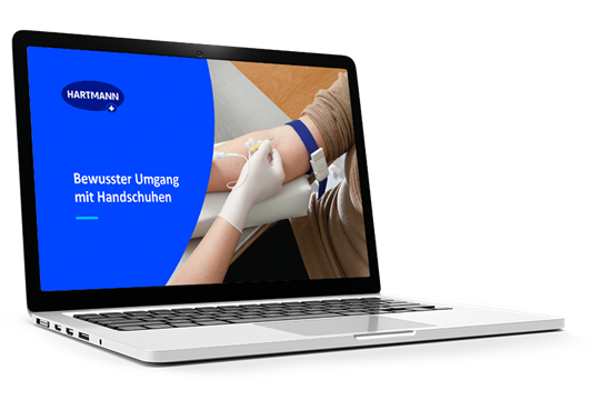 Präsentation "Handschuhsicherheit" auf Laptop