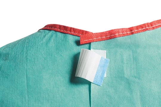 the back of a surgical gown