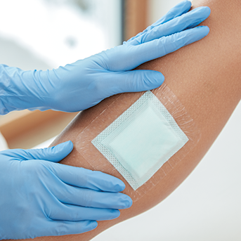 Anwendung Zetuvit Plus Silicone Border Bein