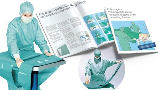 Historic Foliodrape brochures and OR draping in use
