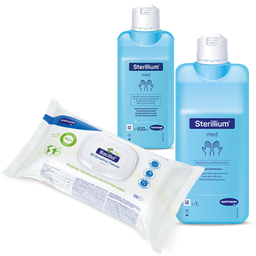 Sterillium® Produkte auf einem weißen Hintergrund.
