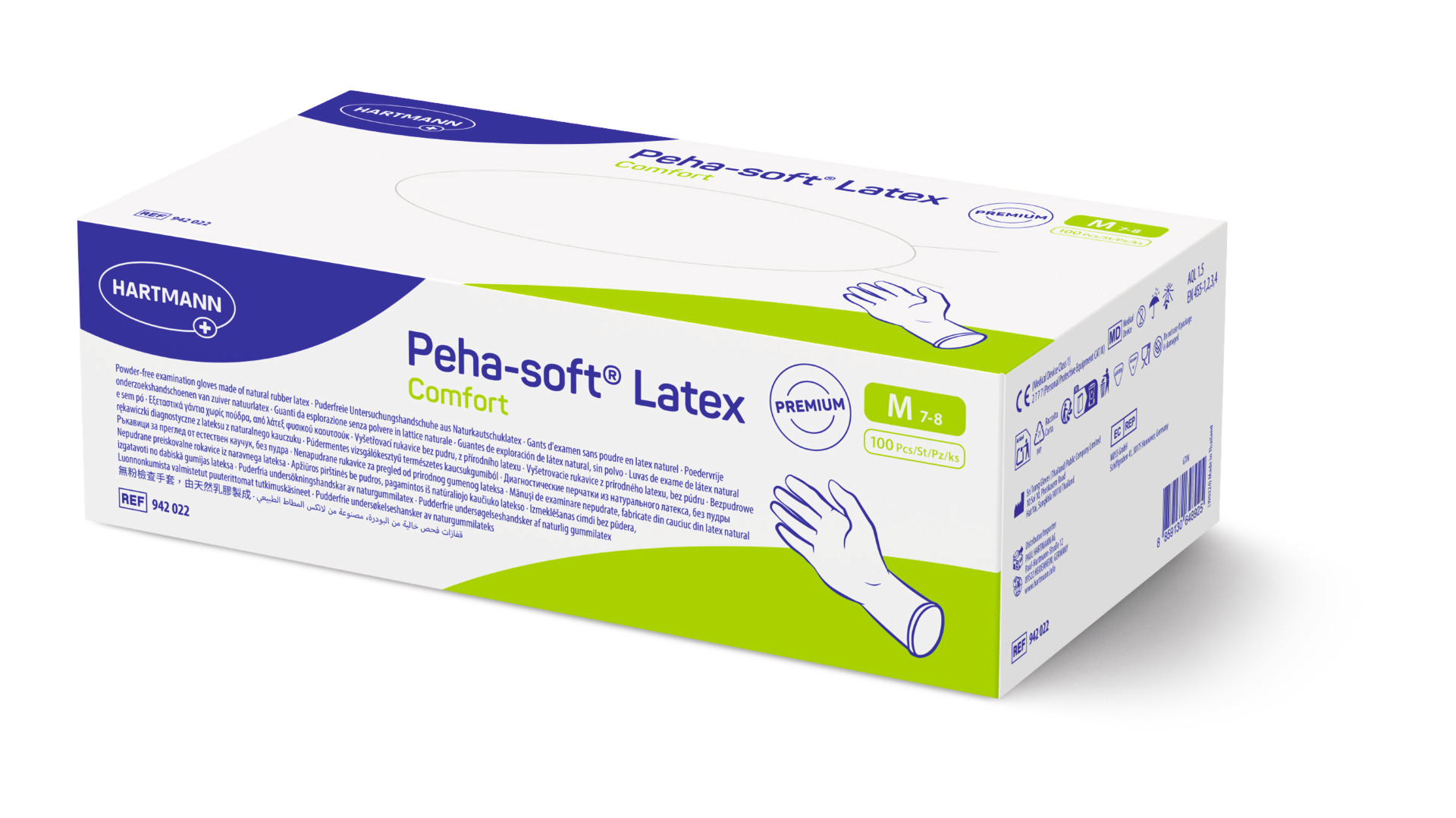 Peha-soft Latex Comfort Untersuchungshandschuh Packung 