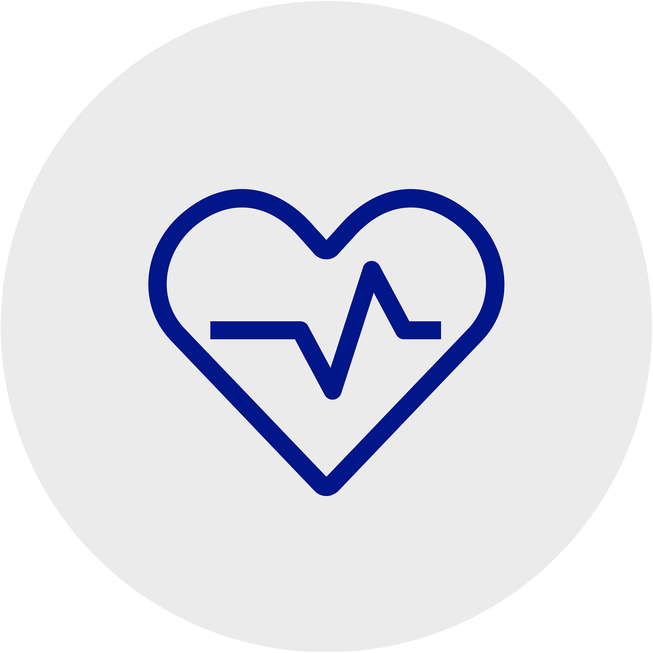 A round gray icon with a heart-rate inside it