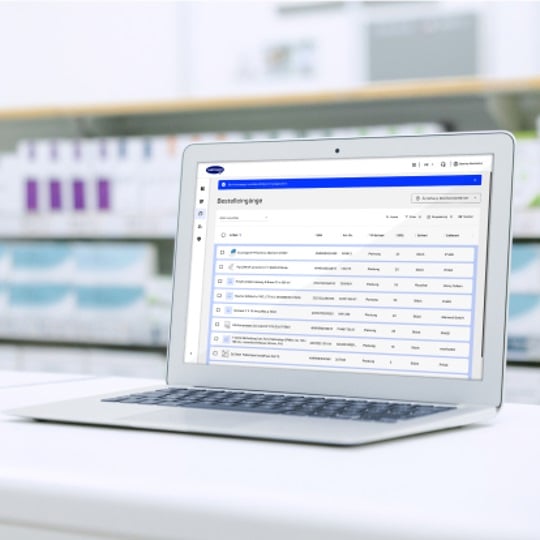 Laptop on which the HARTMANN Supply interface can be seen