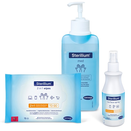 Sterillium® Produkte auf einem weißen Hintergrund.