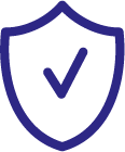 Illustration of a blue shield with a check mark in the center, symbolizing security and trust in healthcare solutions.