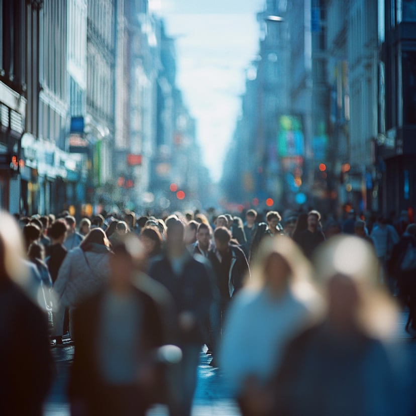 Image of crowded street passage full of people.