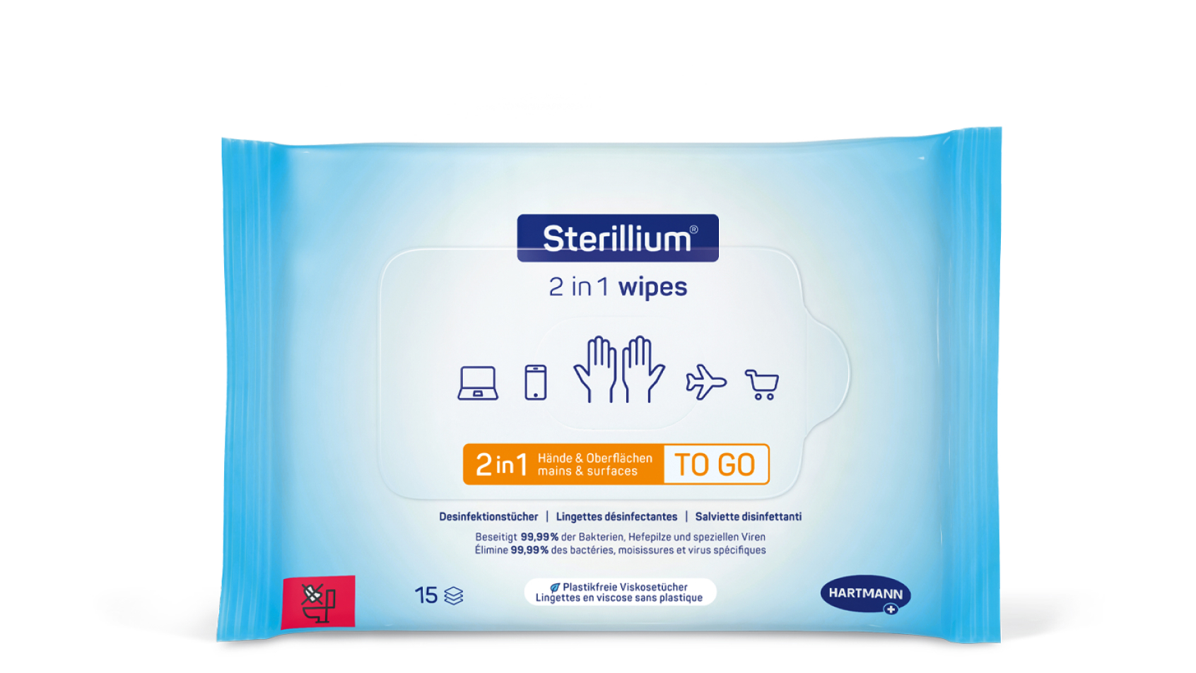 Sterillium® 2 in 1 wipes.