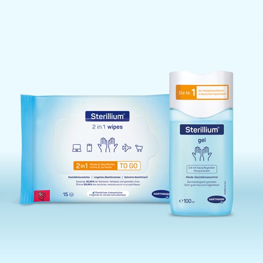 Sterillium® hand disinfectant in various forms.