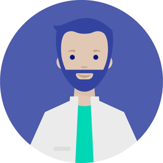 Illustration of a doctor portrait.