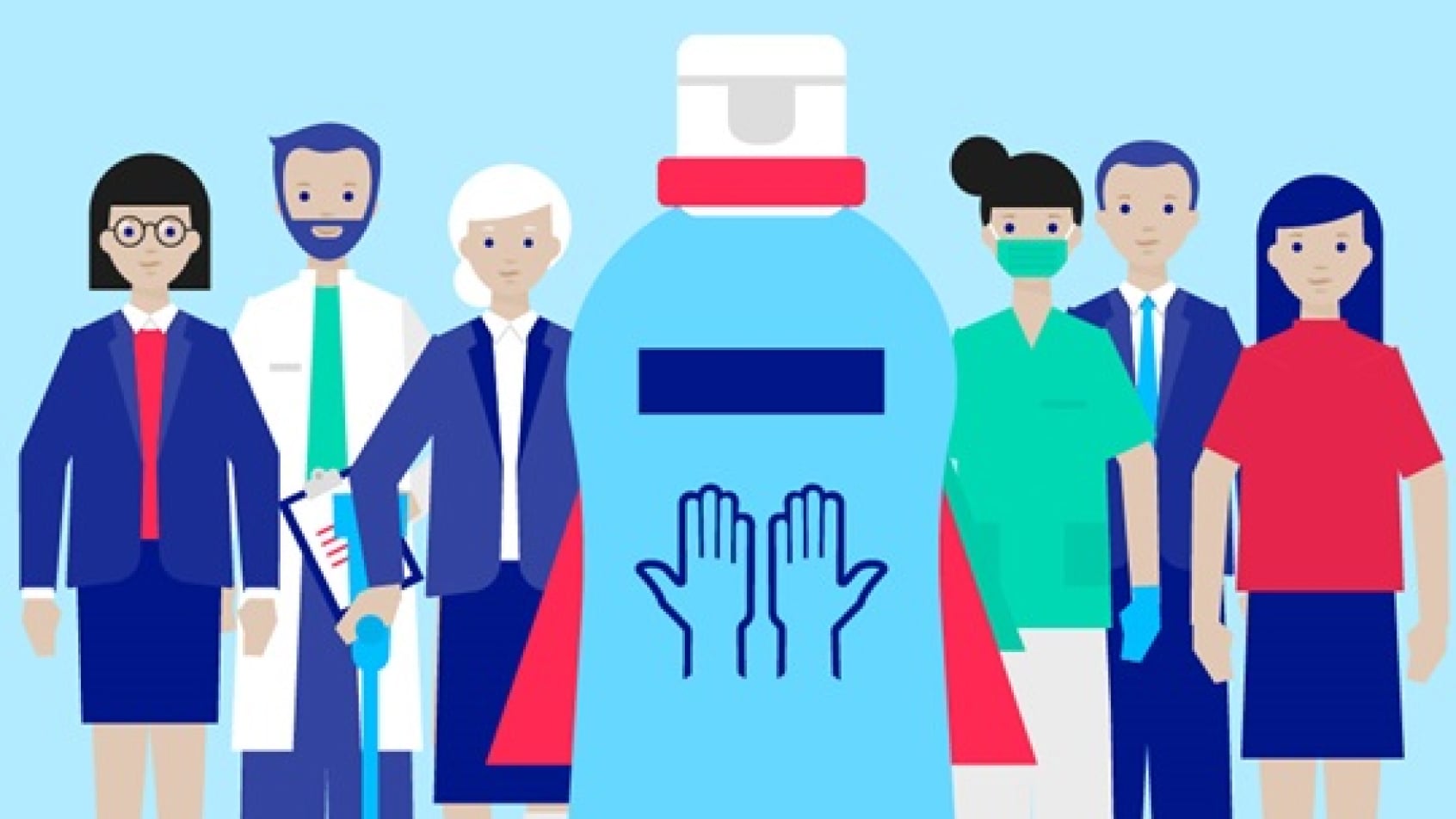 Illustration of medical professionals using Sterillium®.