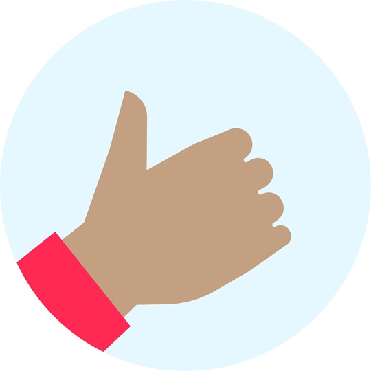 Illustration of a hand counting and signaling the number 1.