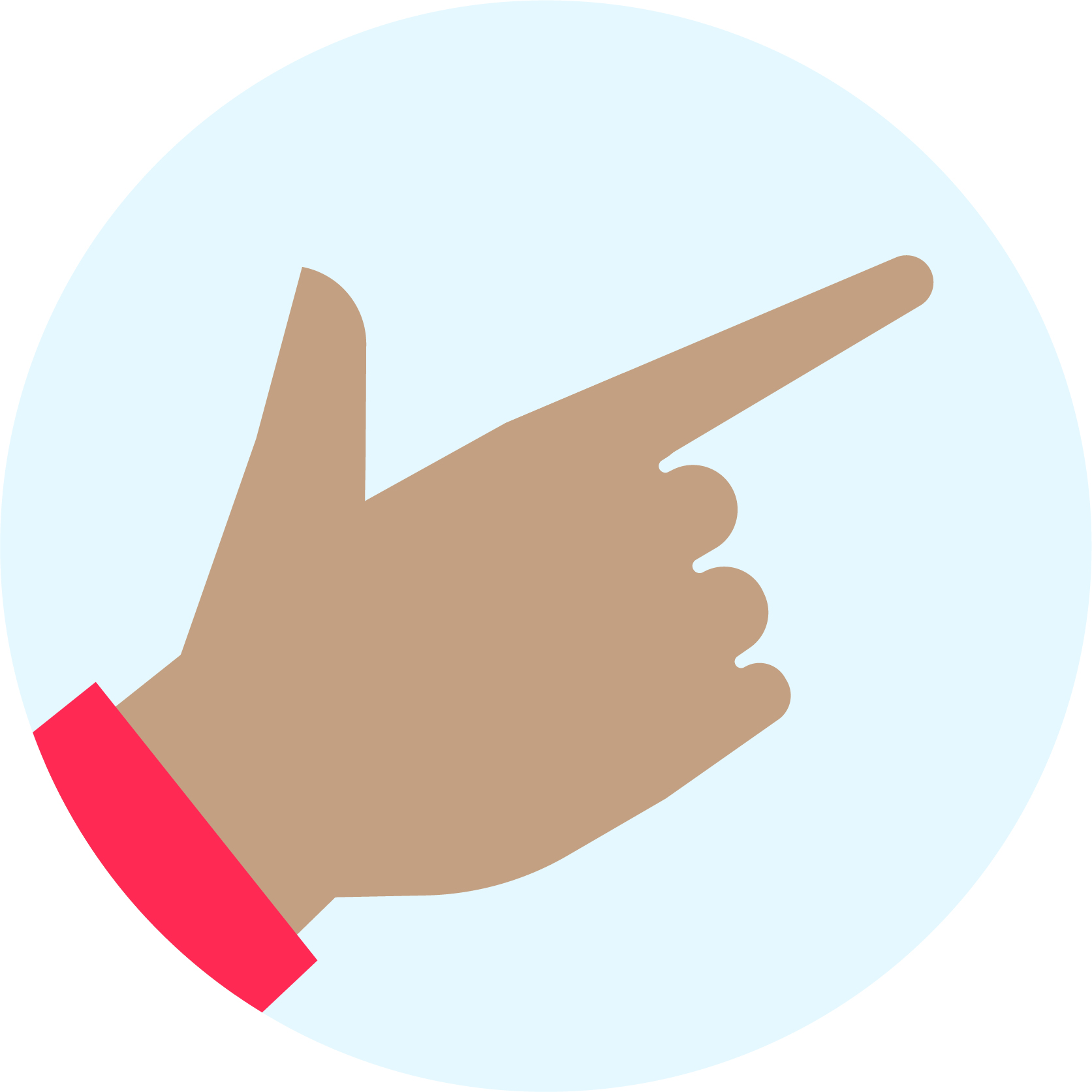 Illustration of a hand counting and signaling the number 2.