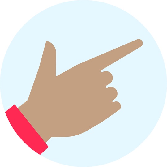 Illustration of a hand counting and signaling the number 2.