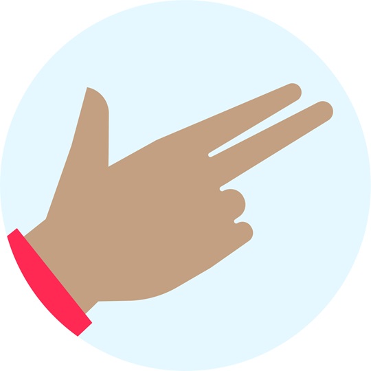 Illustration of a hand counting and signaling the number 3.